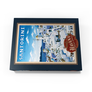Greece Santorini - In Blue and White, Vintage Travel Poster 500 Jigsaw Puzzle box view1