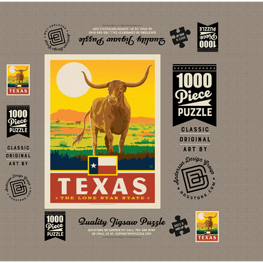 Texas: The Lone Star State, State Pride Vintage Poster 1000 Jigsaw Puzzle box 3D Modell