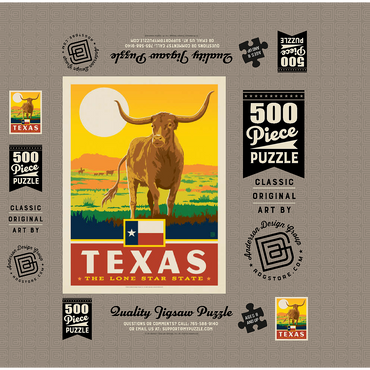 Texas: The Lone Star State, State Pride Vintage Poster 500 Jigsaw Puzzle box 3D Modell