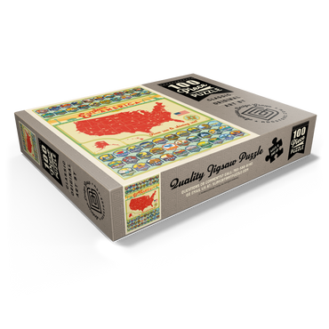 Explore America Map: 50 State Emblems, State Pride Vintage Poster 100 Jigsaw Puzzle box view1