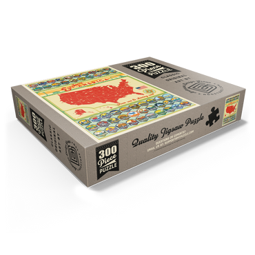 Explore America Map: 50 State Emblems, State Pride Vintage Poster 300 Jigsaw Puzzle box view1