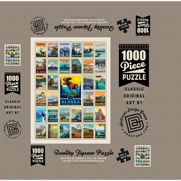 Alaska: Multi-Image Print, State Pride, Vintage Poster 1000 Jigsaw Puzzle box 3D Modell