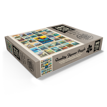 Alaska: Multi-Image Print, State Pride, Vintage Poster 100 Jigsaw Puzzle box view1