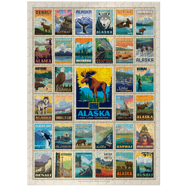 puzzleplate Alaska: Multi-Image Print, State Pride, Vintage Poster 300 Jigsaw Puzzle