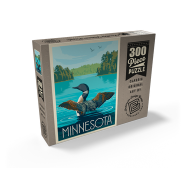 Minnesota: Loon, Vintage Poster 300 Jigsaw Puzzle box view2