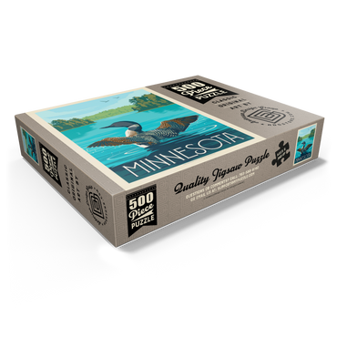Minnesota: Loon, Vintage Poster 500 Jigsaw Puzzle box view1