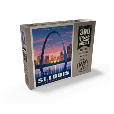 St. Louis, MO: Gateway Arch At Sunset, Vintage Poster 300 Jigsaw Puzzle box view2