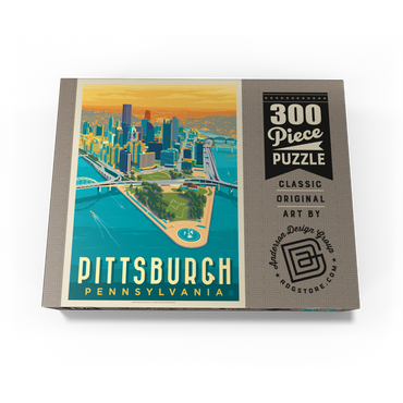 Pittsburgh, PA: Bird's Eye View, Vintage Poster 300 Jigsaw Puzzle box view3