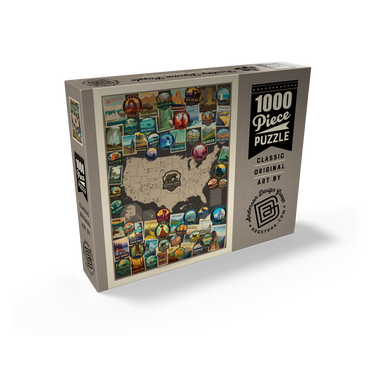 63 American National Parks: Collage Map, Vintage Poster 1000 Jigsaw Puzzle box view2