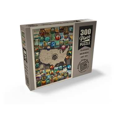 63 American National Parks: Collage Map, Vintage Poster 300 Jigsaw Puzzle box view2