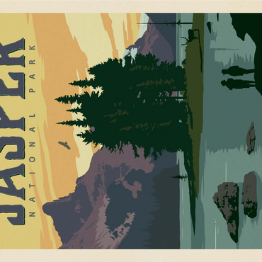 Canada: Jasper National Park, Vintage Poster 1000 Jigsaw Puzzle 3D Modell