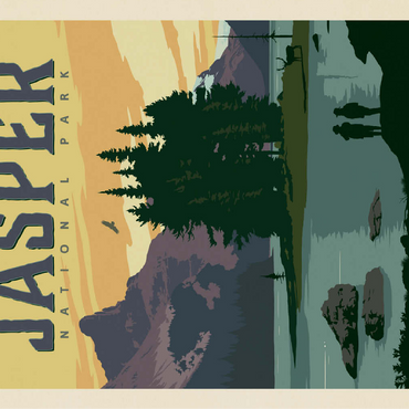 Canada: Jasper National Park, Vintage Poster 100 Jigsaw Puzzle 3D Modell