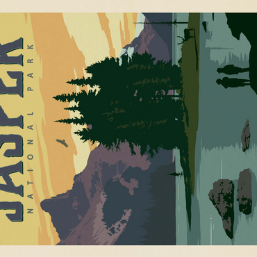 Canada: Jasper National Park, Vintage Poster 500 Jigsaw Puzzle 3D Modell