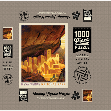 Mesa Verde National Park: Golden Moment, Vintage Poster 1000 Jigsaw Puzzle box 3D Modell
