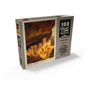 Mesa Verde National Park: Golden Moment, Vintage Poster 100 Jigsaw Puzzle box view2