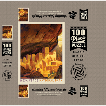 Mesa Verde National Park: Golden Moment, Vintage Poster 100 Jigsaw Puzzle box 3D Modell