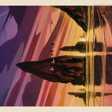 Olympic National Park: Pelican Sunset, Vintage Poster 1000 Jigsaw Puzzle 3D Modell