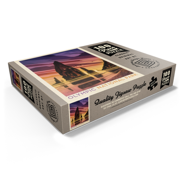 Olympic National Park: Pelican Sunset, Vintage Poster 100 Jigsaw Puzzle box view1