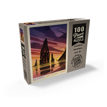 Olympic National Park: Pelican Sunset, Vintage Poster 100 Jigsaw Puzzle box view2