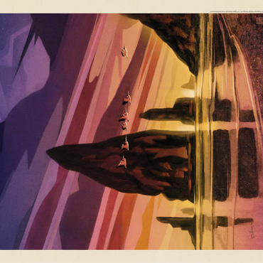 Olympic National Park: Pelican Sunset, Vintage Poster 100 Jigsaw Puzzle 3D Modell