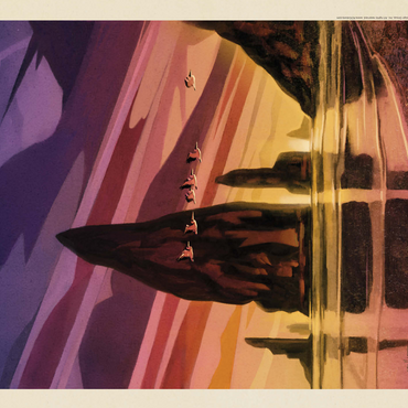 Olympic National Park: Pelican Sunset, Vintage Poster 500 Jigsaw Puzzle 3D Modell