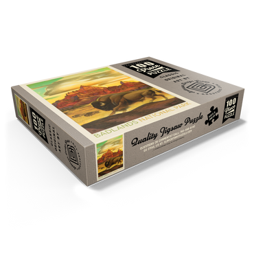 Badlands National Park: Rumbling Herd, Vintage Poster 100 Jigsaw Puzzle box view1