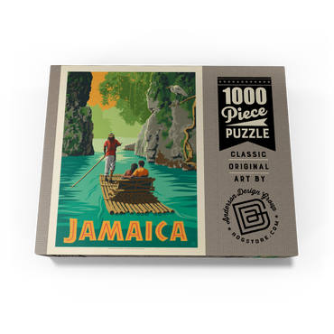 Jamaica: Rafting in Paradise, Vintage Poster 1000 Jigsaw Puzzle box view3