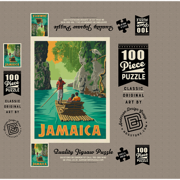 Jamaica: Rafting in Paradise, Vintage Poster 100 Jigsaw Puzzle box 3D Modell