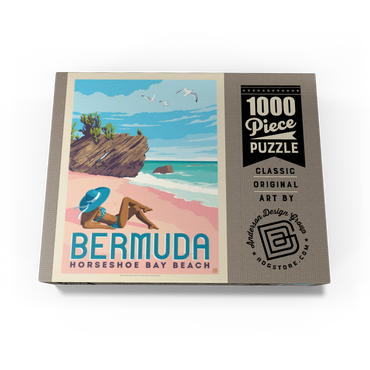 Bermuda: Horseshoe Bay Beach, Vintage Poster 1000 Jigsaw Puzzle box view3