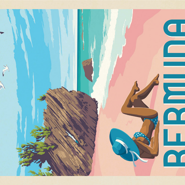 Bermuda: Horseshoe Bay Beach, Vintage Poster 1000 Jigsaw Puzzle 3D Modell