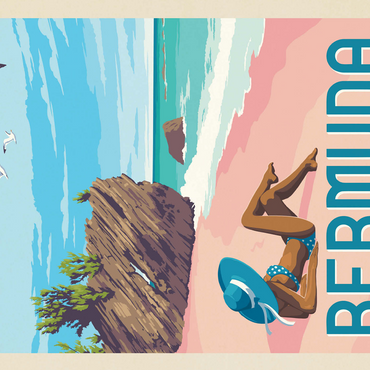 Bermuda: Horseshoe Bay Beach, Vintage Poster 500 Jigsaw Puzzle 3D Modell