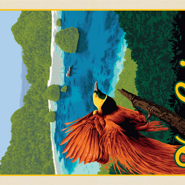 Papua New Guinea: A Paradise Of Biodiversity, Vintage Poster 1000 Jigsaw Puzzle 3D Modell