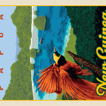 Papua New Guinea: A Paradise Of Biodiversity, Vintage Poster 100 Jigsaw Puzzle 3D Modell