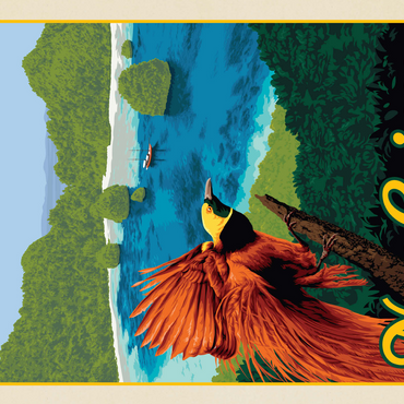 Papua New Guinea: A Paradise Of Biodiversity, Vintage Poster 500 Jigsaw Puzzle 3D Modell