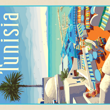 Tunisia: A Journey Through History And Beauty, Vintage Poster 100 Jigsaw Puzzle 3D Modell