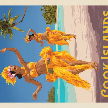 Cook Islands: A Paradise in the South Pacific, Vintage Poster 100 Jigsaw Puzzle 3D Modell