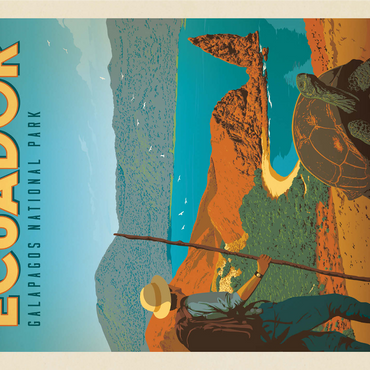 Ecuador: Galapagos National Park, Vintage Poster 1000 Jigsaw Puzzle 3D Modell