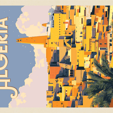 Algeria: Unforgettable North African Charm, Vintage Poster 1000 Jigsaw Puzzle 3D Modell