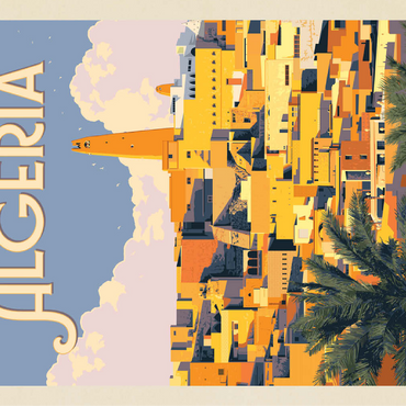 Algeria: Unforgettable North African Charm, Vintage Poster 100 Jigsaw Puzzle 3D Modell