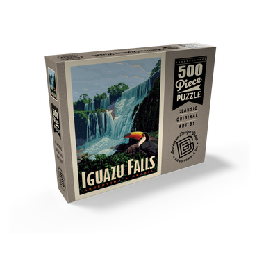 Iguazú Falls: Argentina & Brazil, Vintage Poster 500 Jigsaw Puzzle box view2
