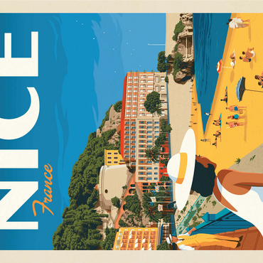 France: Nice, Vintage Poster 1000 Jigsaw Puzzle 3D Modell