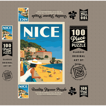 France: Nice, Vintage Poster 100 Jigsaw Puzzle box 3D Modell
