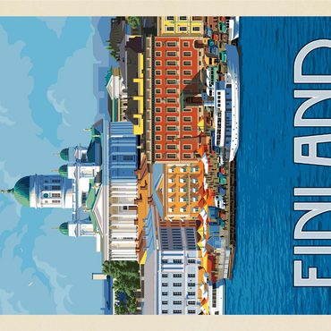 Finland: Helsinki, Vintage Poster 1000 Jigsaw Puzzle 3D Modell