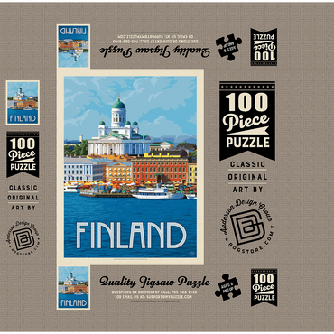 Finland: Helsinki, Vintage Poster 100 Jigsaw Puzzle box 3D Modell