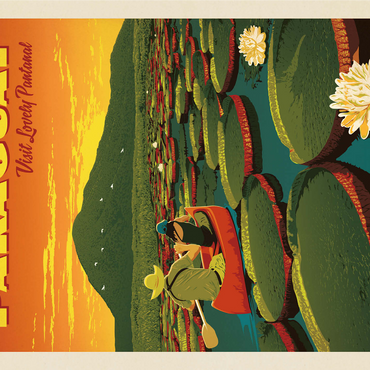 Paraguay: Giant Lily Pads, Vintage Poster 1000 Jigsaw Puzzle 3D Modell