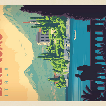 Italy: Lake Como, Vintage Poster 500 Jigsaw Puzzle 3D Modell