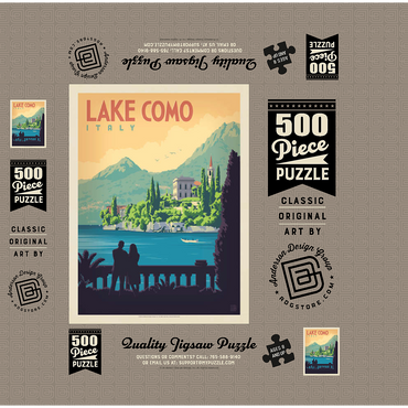 Italy: Lake Como, Vintage Poster 500 Jigsaw Puzzle box 3D Modell