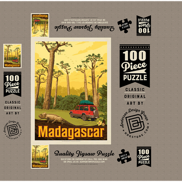 Madagascar: The Eighth Continent, Vintage Poster 100 Jigsaw Puzzle box 3D Modell