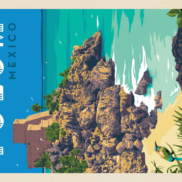 Mexico: Tulum, Vintage Poster 1000 Jigsaw Puzzle 3D Modell