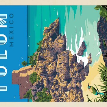 Mexico: Tulum, Vintage Poster 100 Jigsaw Puzzle 3D Modell